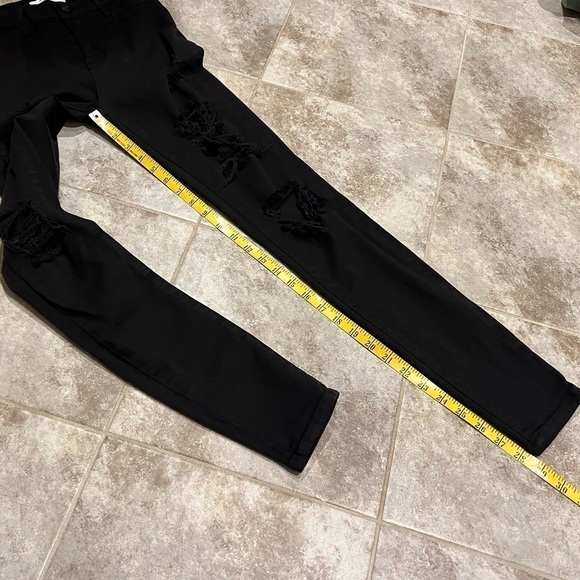 PacSun High Rise Destroyed Distressed Jegging Jeans Black Size 25 Stretchy - Picture 6 of 9